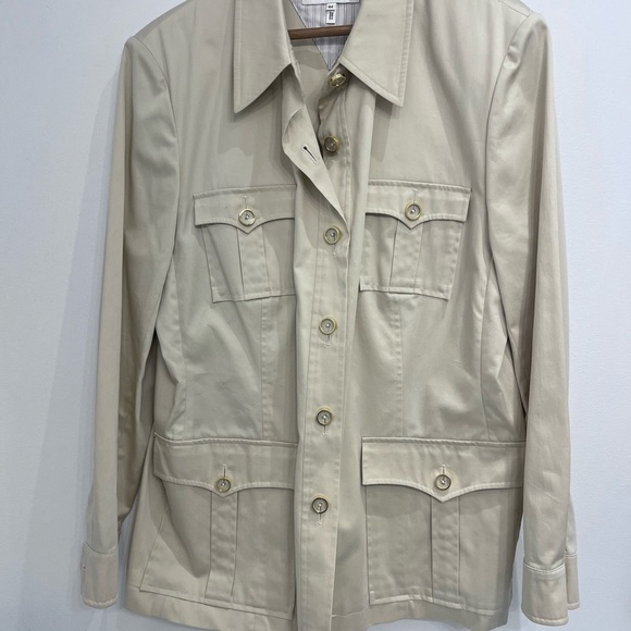 VINTAGE Escada utility jacket beige golden bottons size 44 - Picture 2 of 8